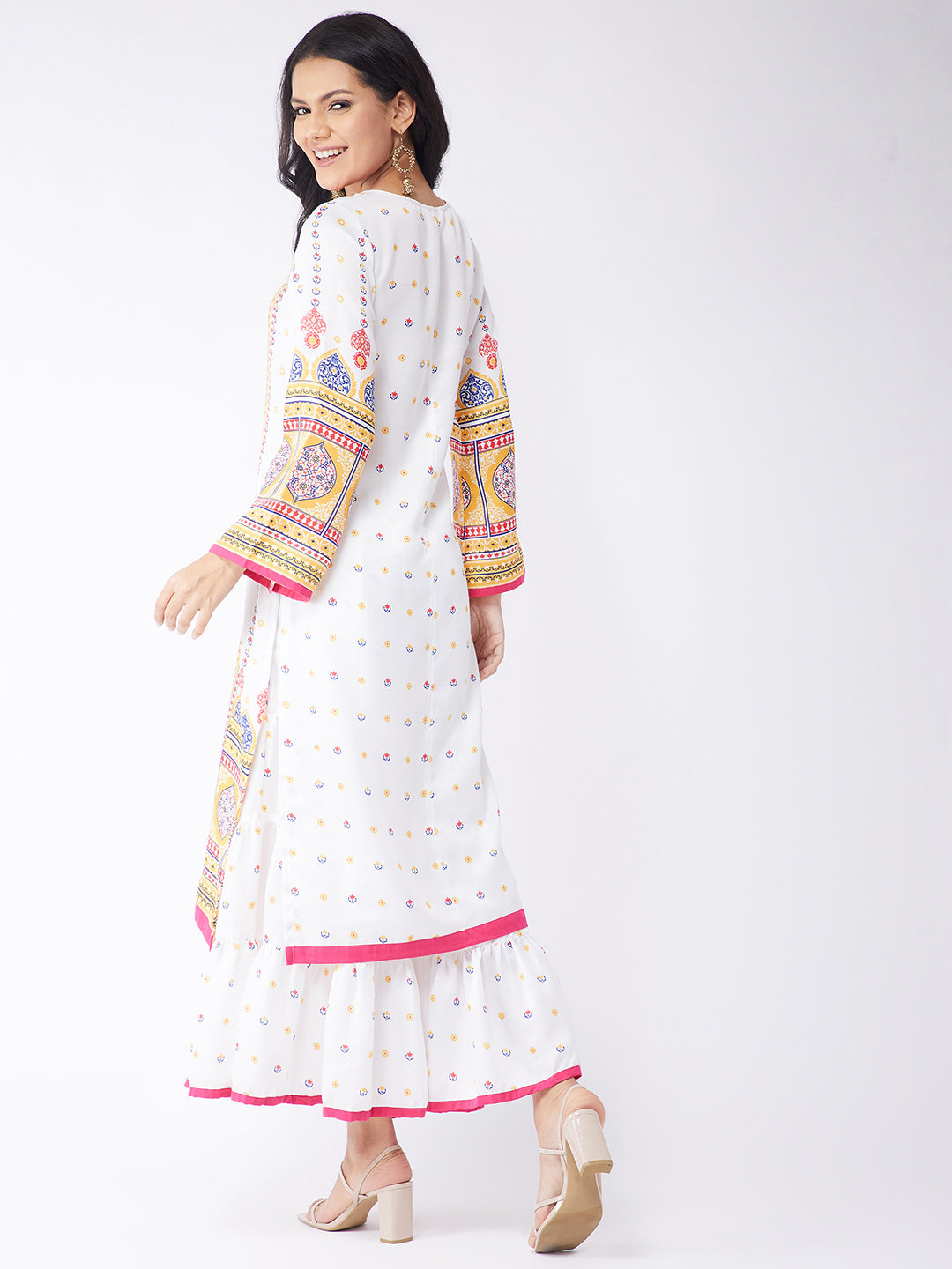 Kasturi Digital Placement Print Kurta With Sharara