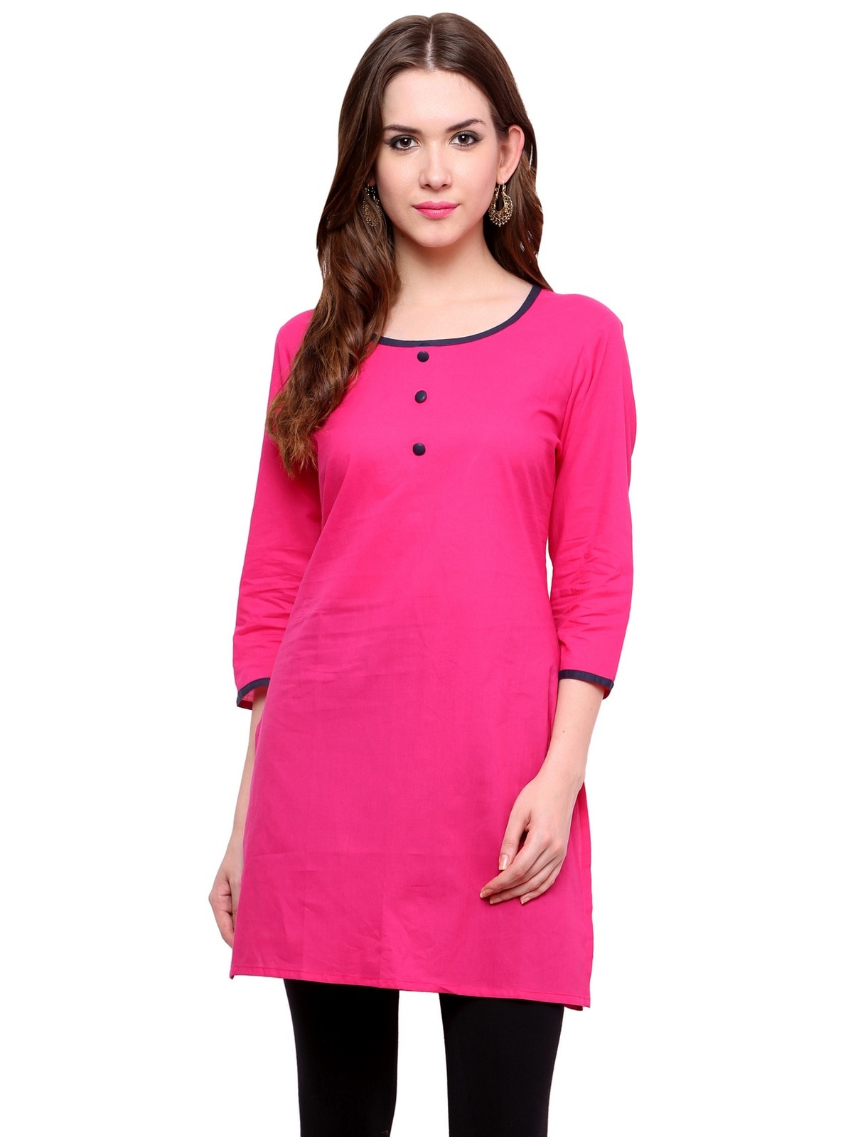 Pannkh Women's 3/4sleeves front buttoned kurti