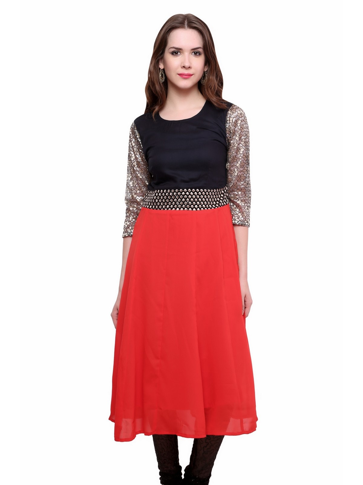 Pannkh Women's Brocade Belt Kurti