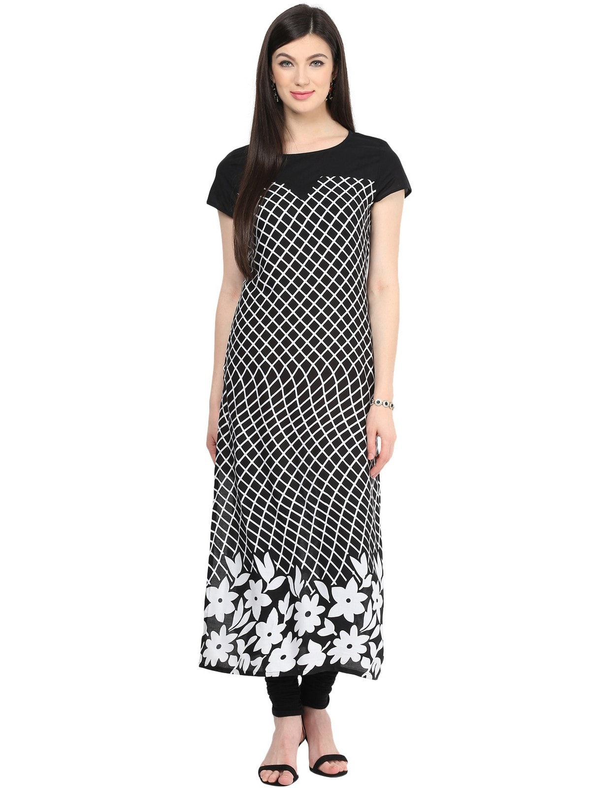 Monocromatic Border Print Kurti