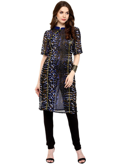 Pannkh Women's Snakeskin Print Kurti