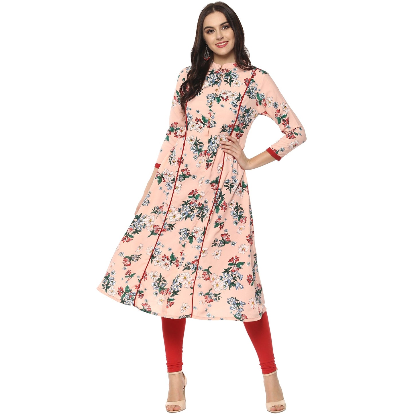 Pannkh Women's Floral Anarkali Kurta