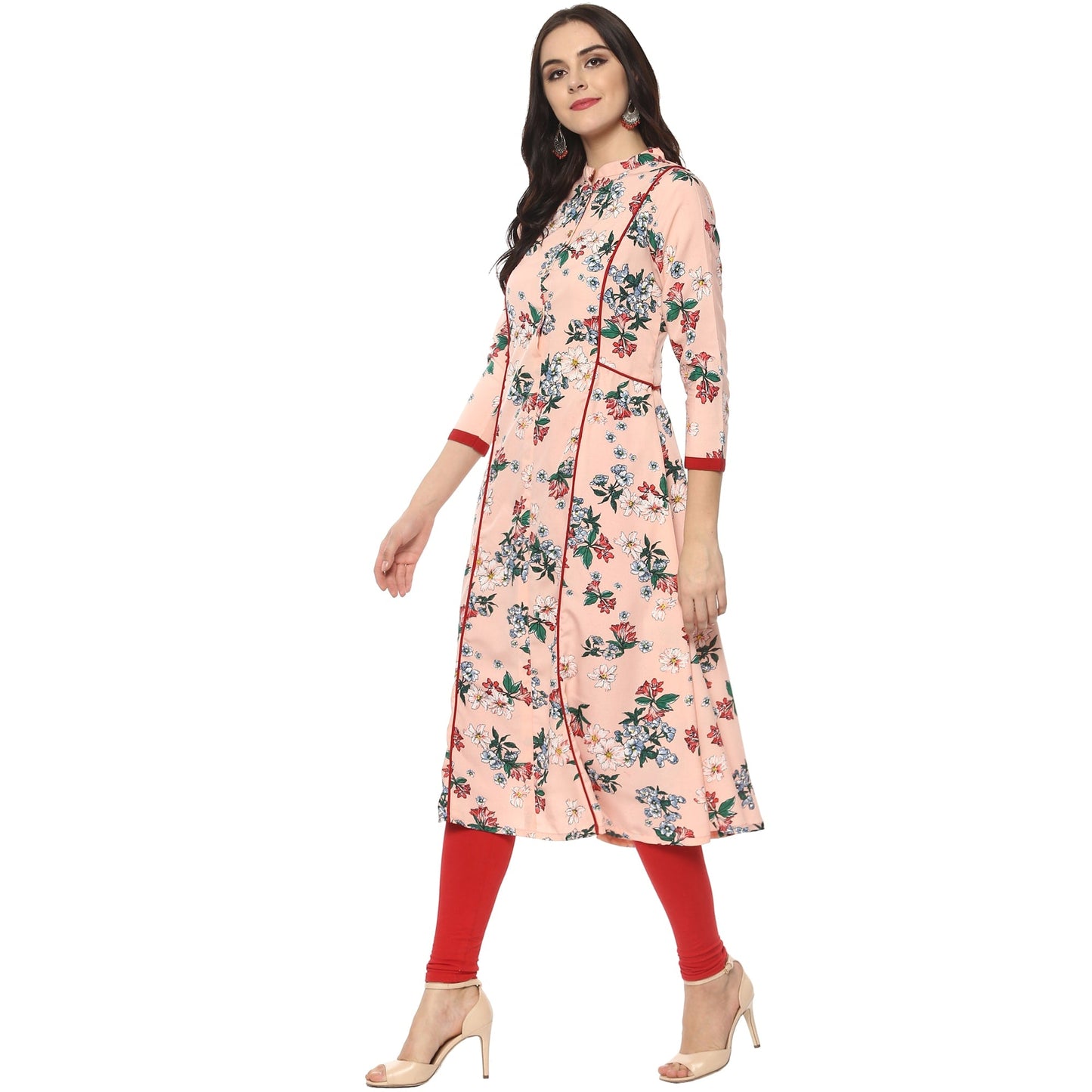 Pannkh Women's Floral Anarkali Kurta