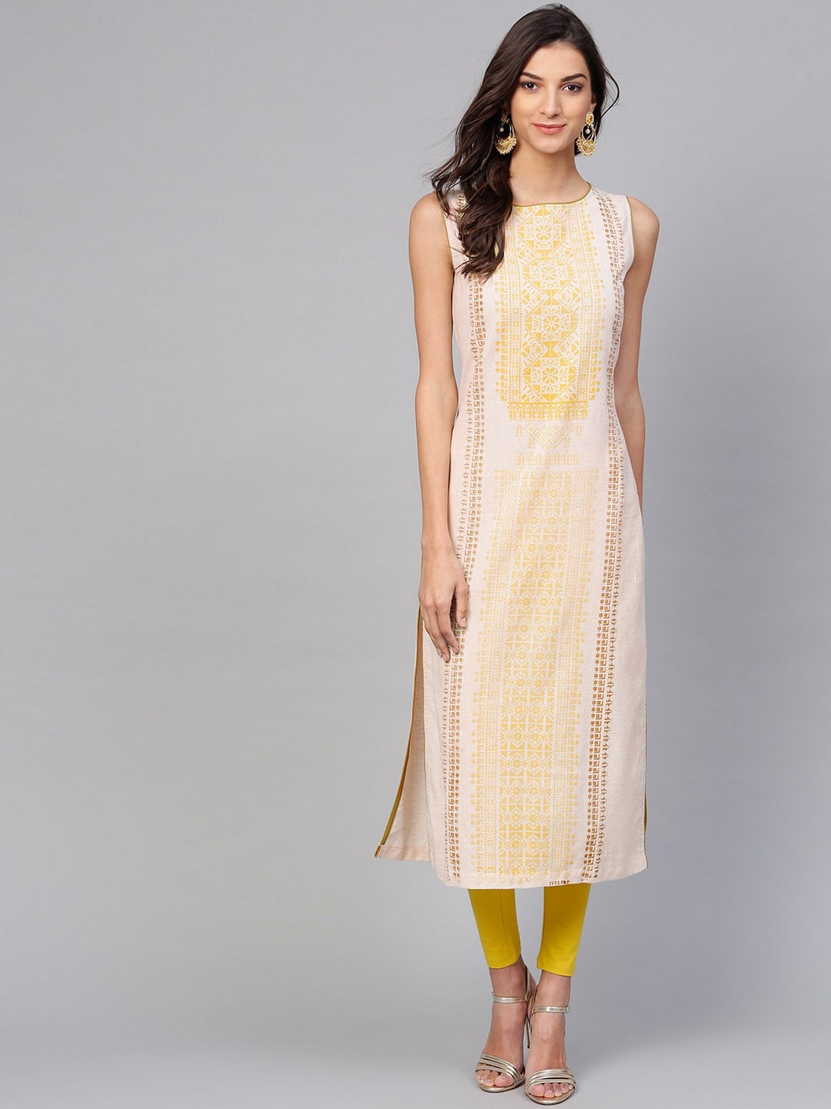 Sleeveless  Printed Kurta