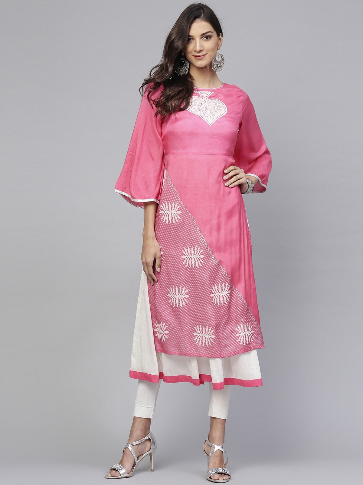 Lotus Inspired Double Layer Printed Kurta