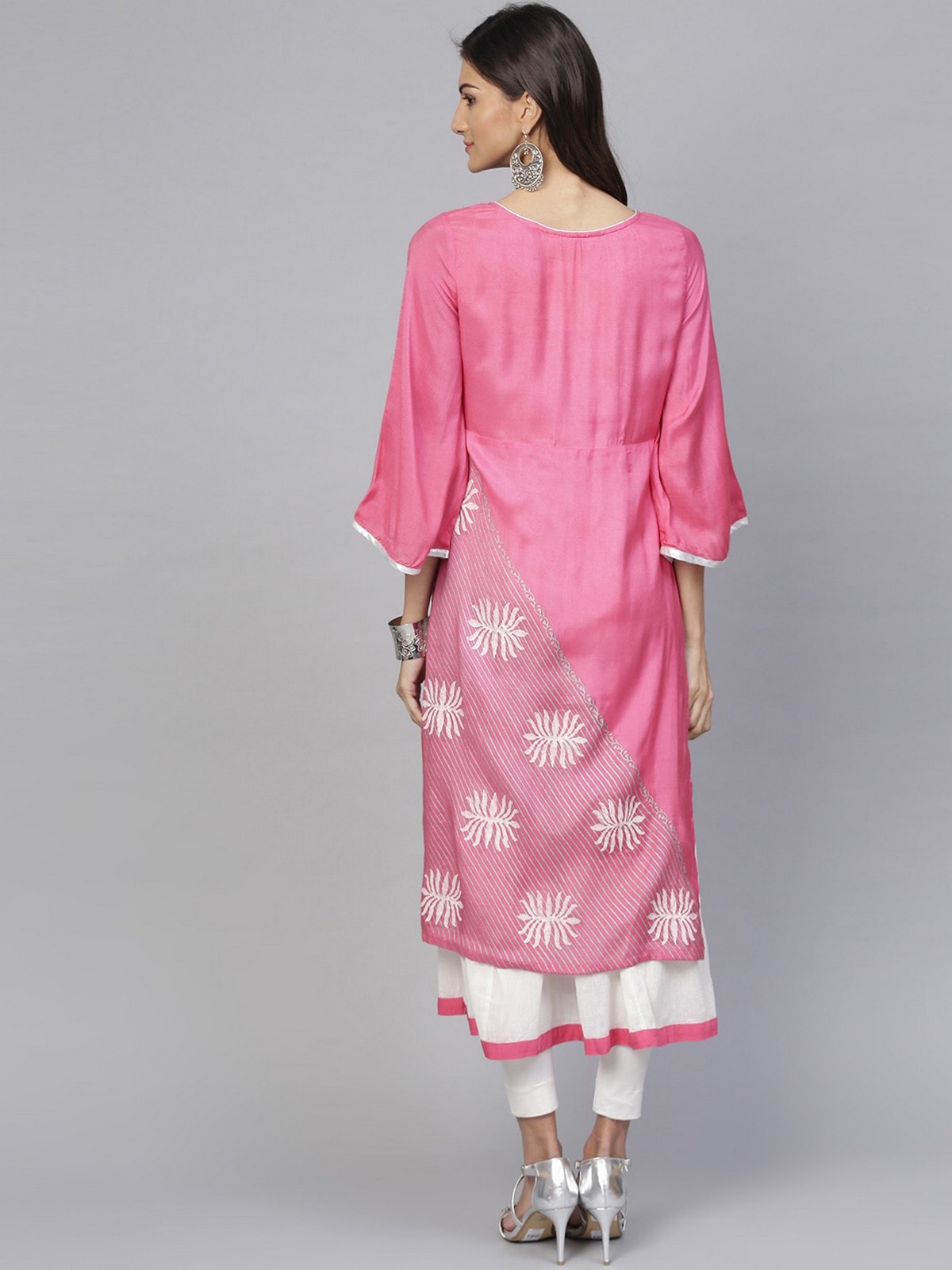 Lotus Inspired Double Layer Printed Kurta