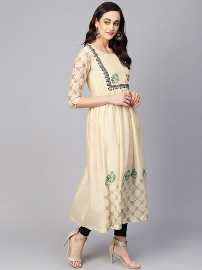 Block Printed Flared Kurta