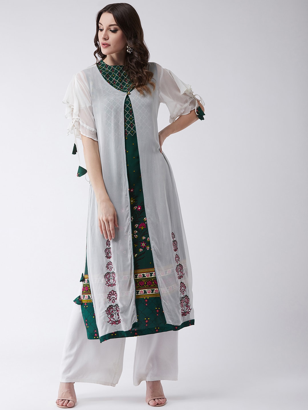 Mughal Kurta With Embroidered Shrug