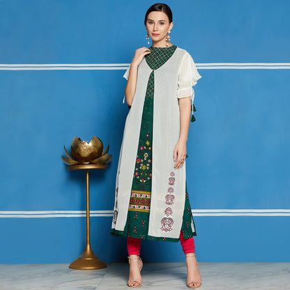 Mughal Kurta With Embroidered Shrug