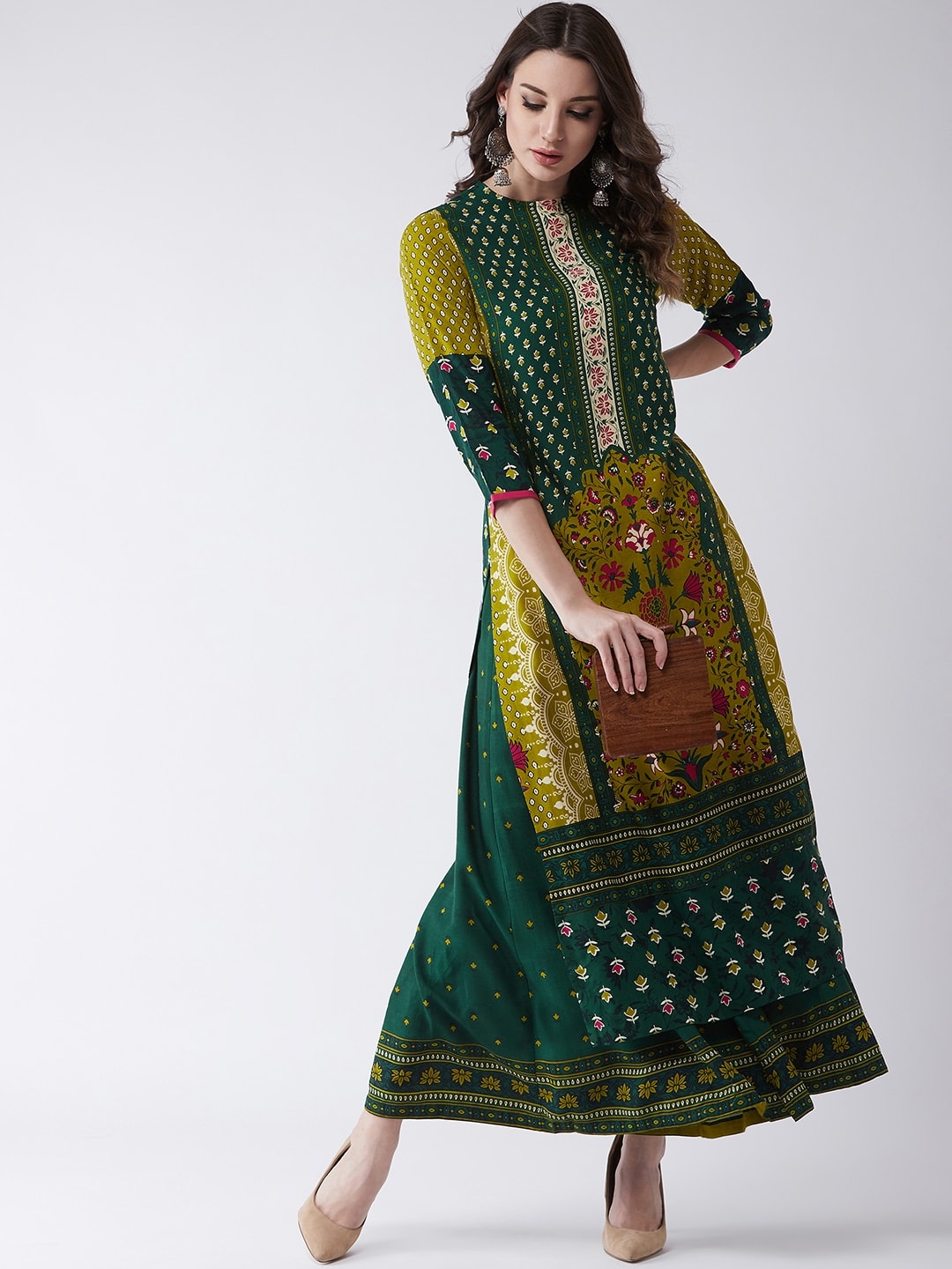 Mughal Straight Kurta With Crew Neck