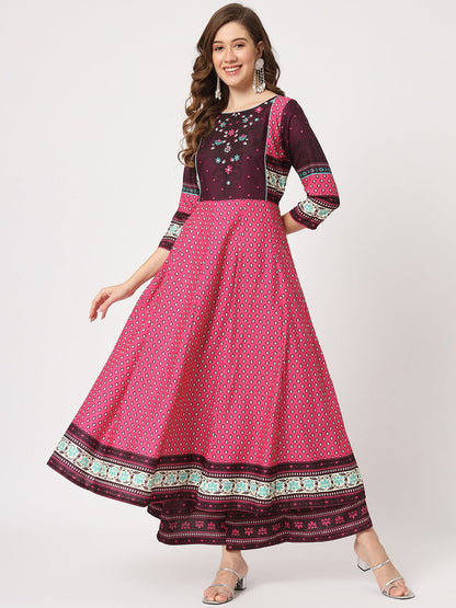 Mughal Printed Flared Kurta