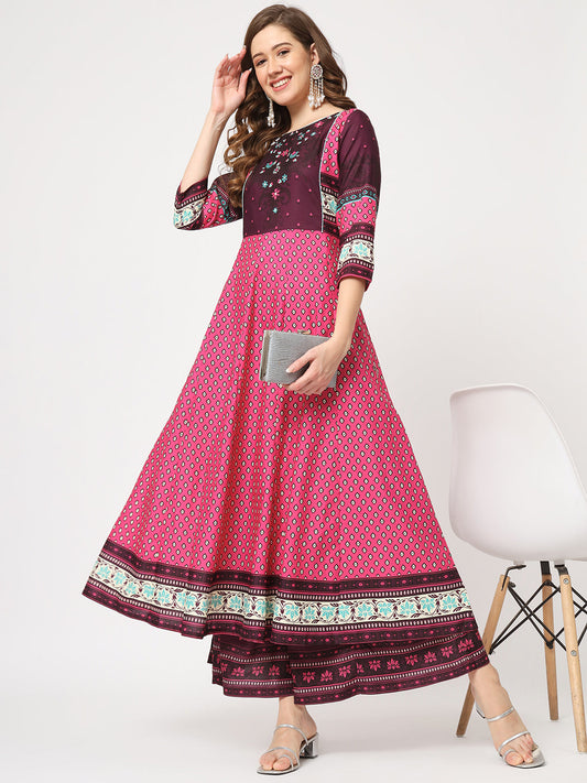 Mughal Printed Flared Kurta