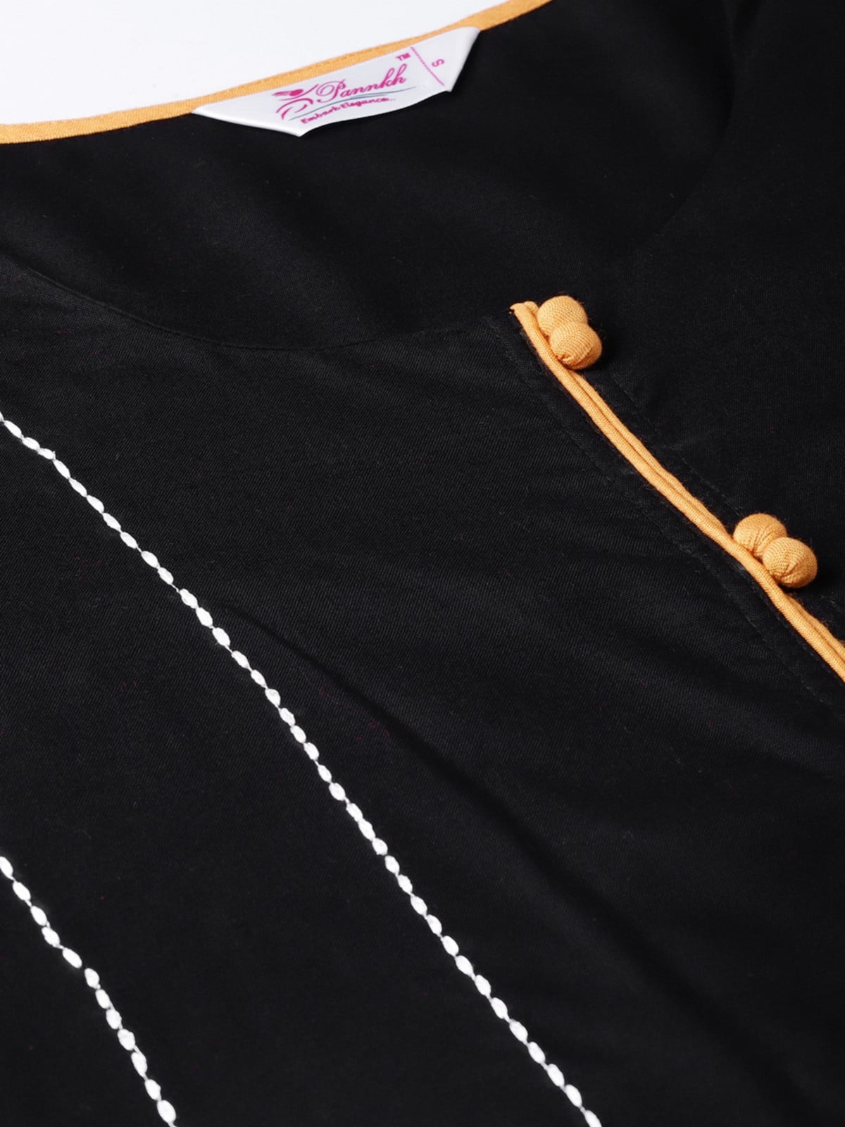 Embroidered Black Straight Kurta