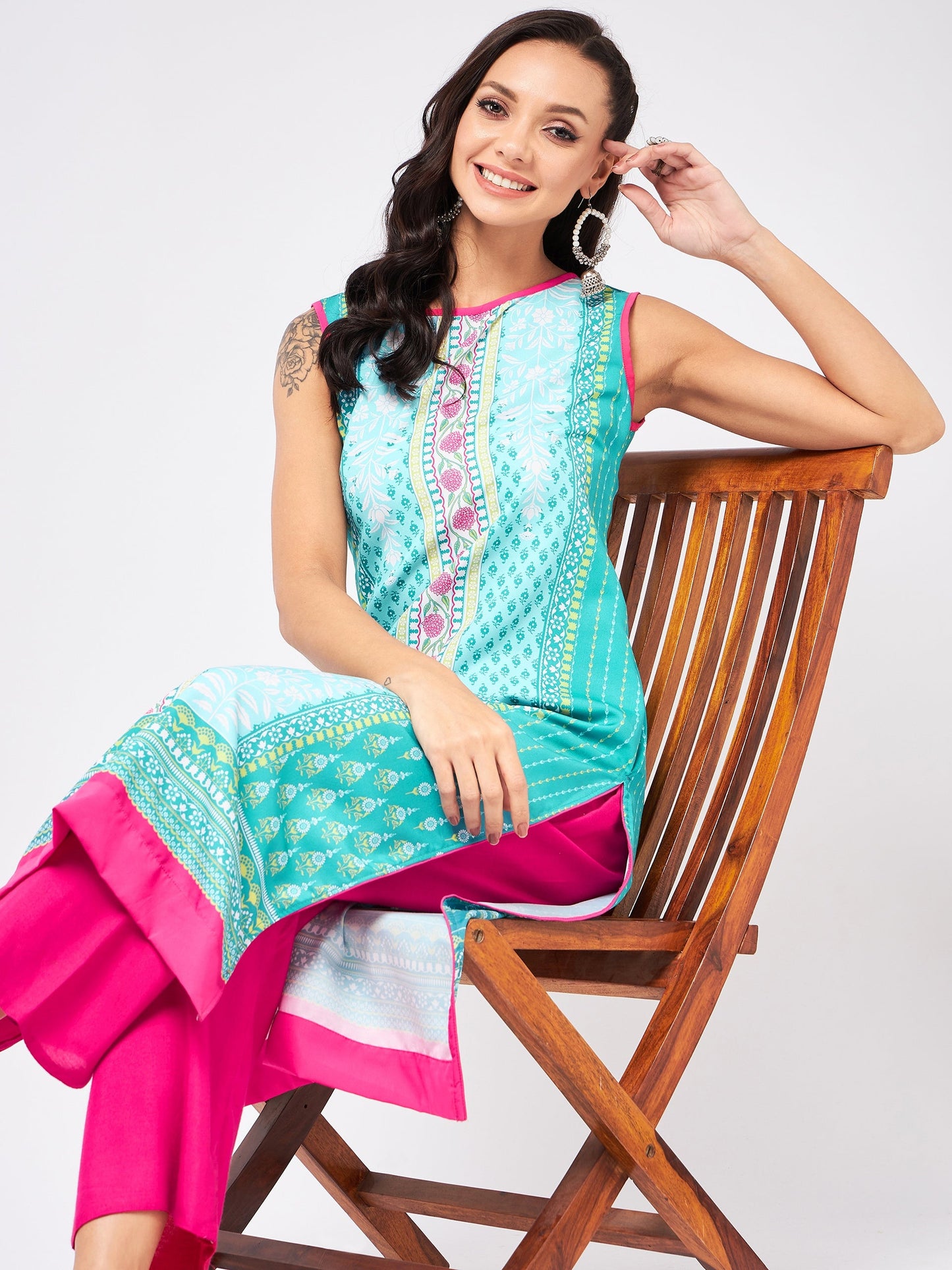 Jaipur Haat Placement Sleeveless Kurta