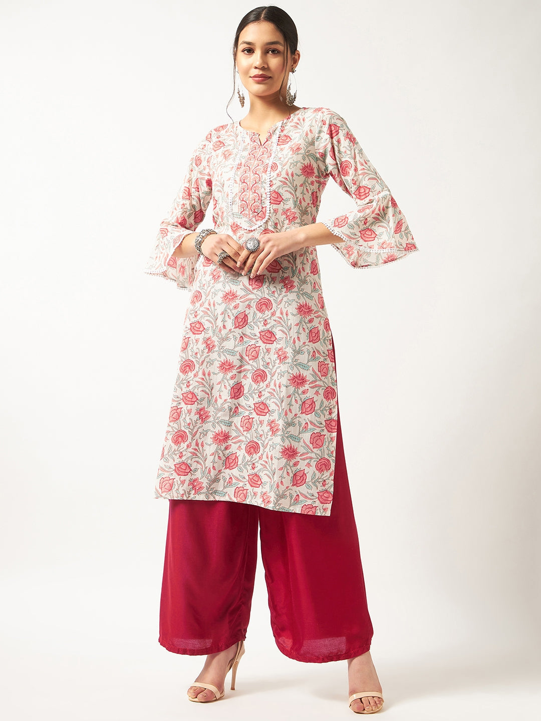 Printed Kurta With Bell Sleeves