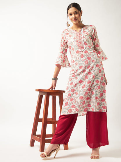 Printed Kurta With Bell Sleeves