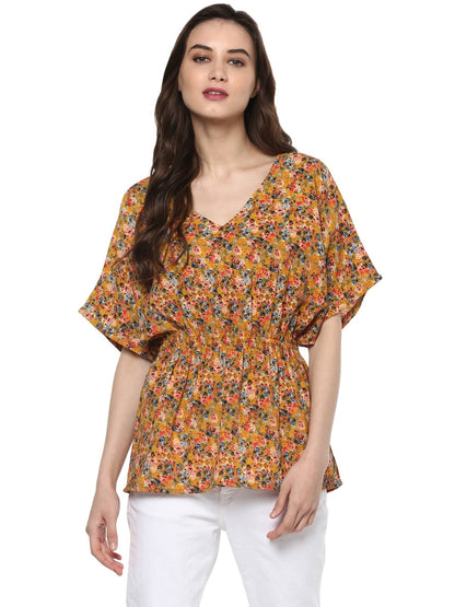 Pannkh Women's Floral Kaftan Top