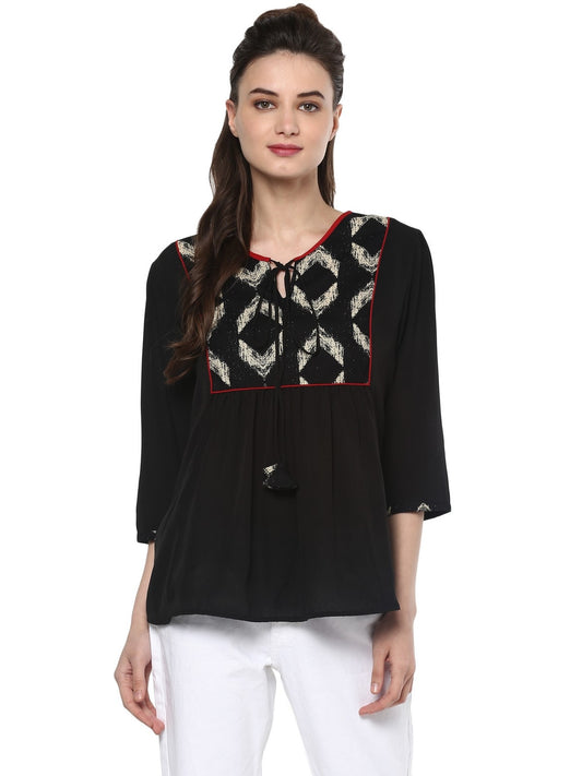 Pannkh Women's Bohemian Yoke Top