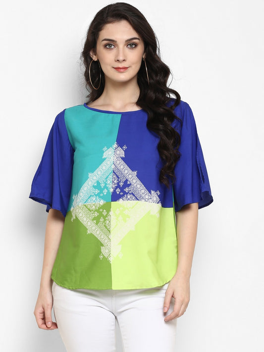 Pannkh Women's Quirky Placement print Top