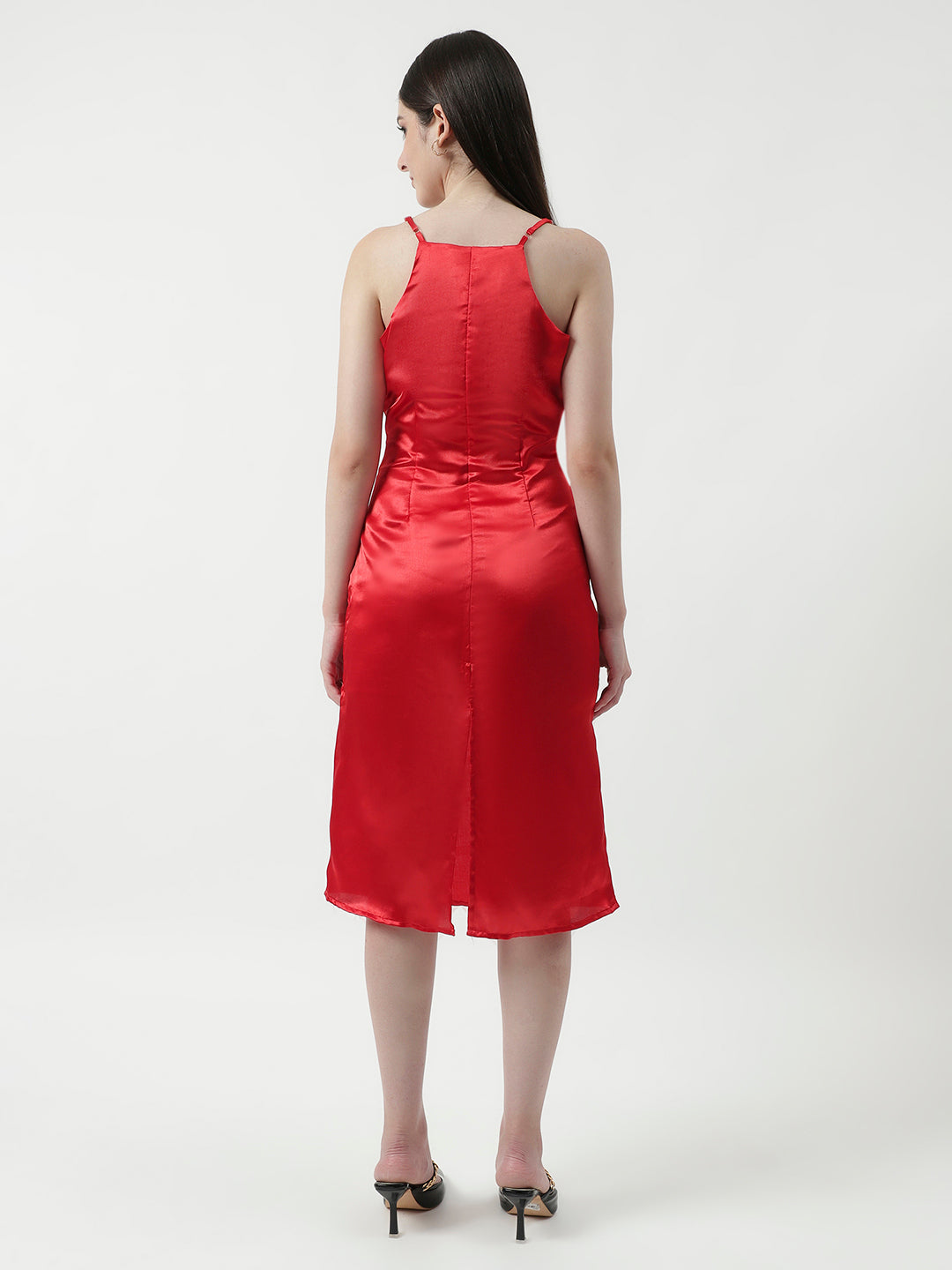 Solid Cowl Neckline Cocktail Dress