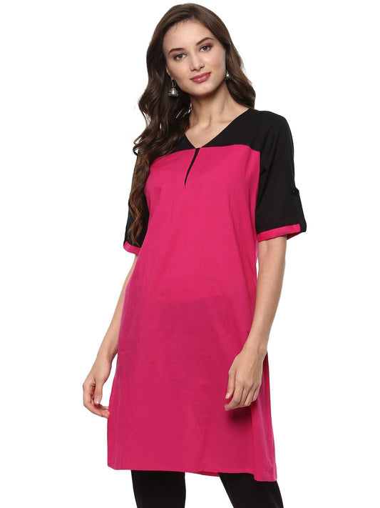 Pannkh Casual Half Sleeve Solid Women's Kurti