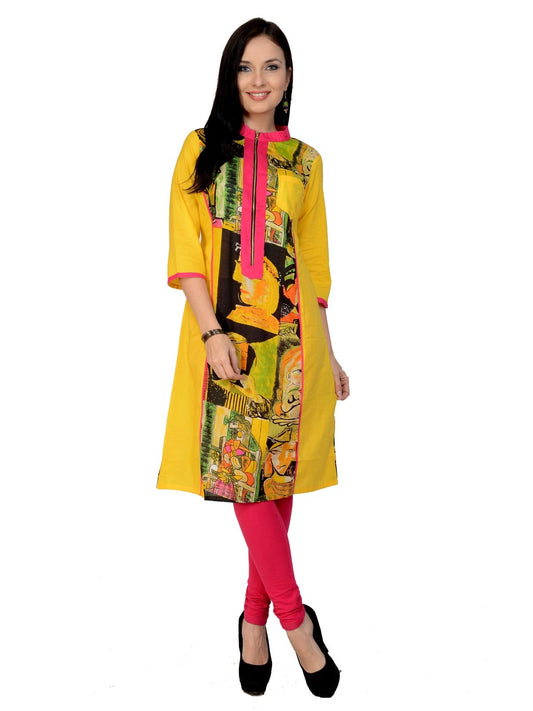 Pannkh Casual 3/4 Sleeve Printed Women's Kurti