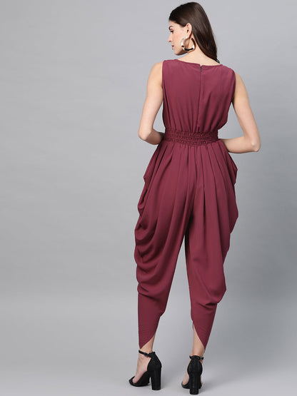 Intricate Hand Embroidered Cowl Jumpsuit