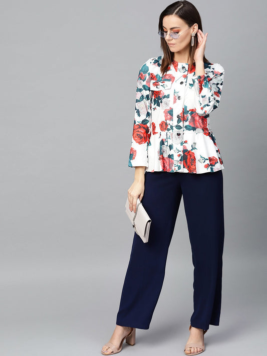 Printed Peplum Blazer